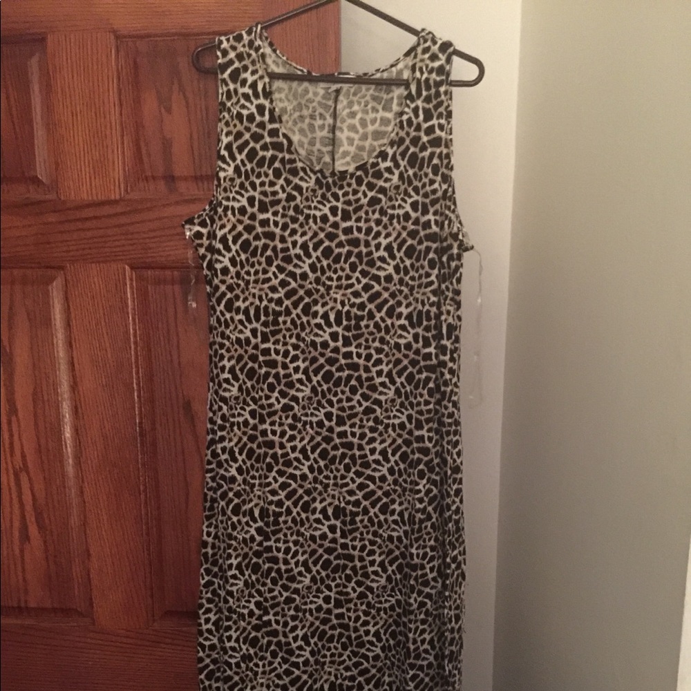 Leopard design maxi dress